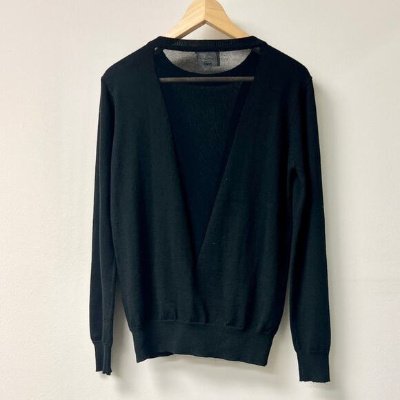 Line & Dot Mia Long Sleeve Crew Neck Pullover Contrast Sweater Black Women's S - Picture 5 of 5